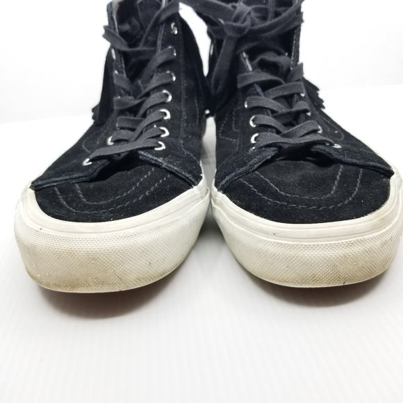 SOLD..Vans Black Suede Fringe Sk8 Hi Moc Style Sneakers - Picture 9 of 13